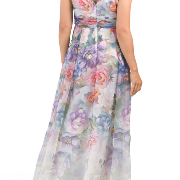 Adrianna Pappell adorable printed organza gown,Sz8 - Picture 2 of 4